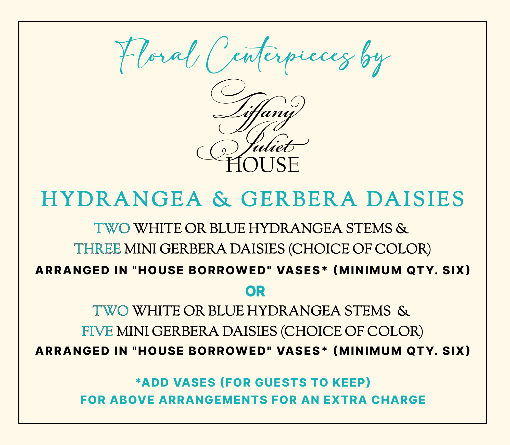 Hydrangea & Gerbera Daisies Centerpieces