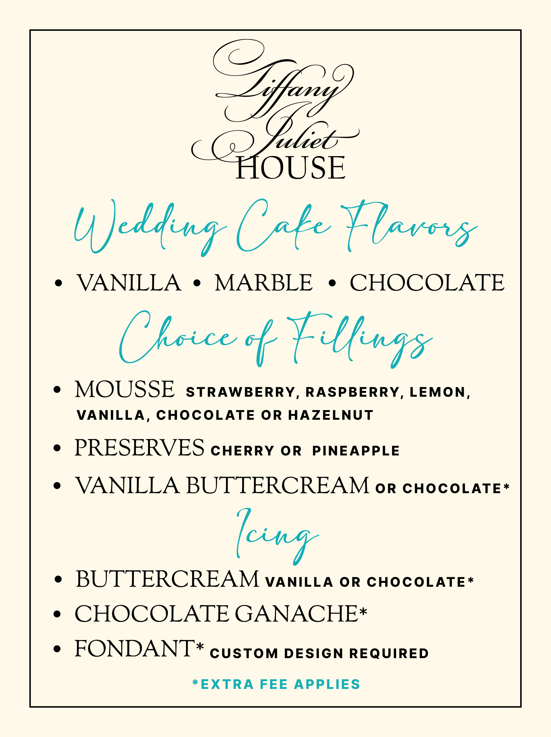 Choice Of Included Cake Flavors