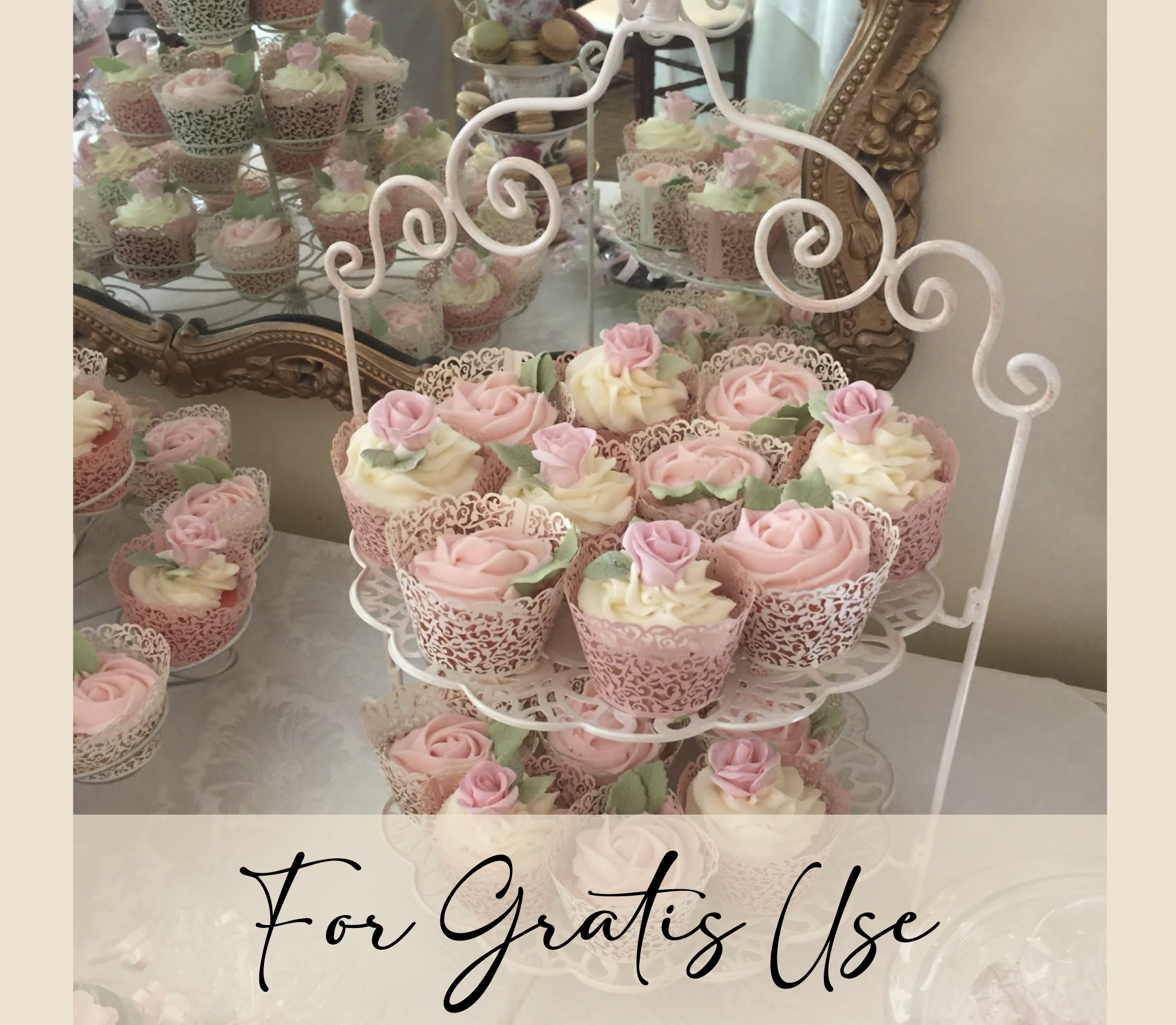 Ivory Two-Tiered Tray (Cupcakes Extra)